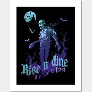 Rise n dine; zombies; graveyard; Halloween; scary; spooky; undead; zombie; horror; Posters and Art